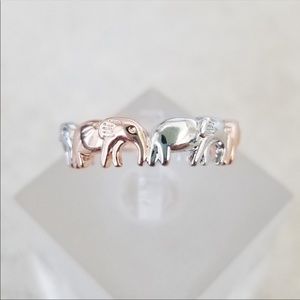 Elephant, Eternity Ring, sterling silver